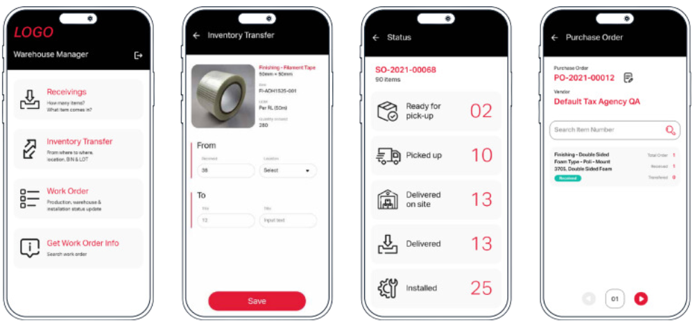 Industrial inventory management app